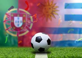 competición de copa de fútbol entre la nacional portuguesa y la nacional uruguaya. foto