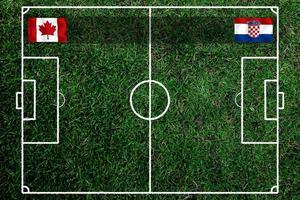 competición de copa de fútbol entre el canadá nacional y croacia nacional. foto