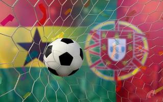 competición de copa de fútbol entre la nacional de ghana y la nacional portuguesa. foto