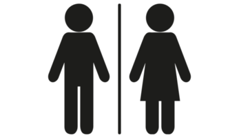 icônes de toilettes, symbole homme et femme, panneaux de toilettes, fond transparent png