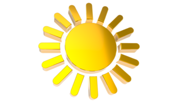 Sun 3D isolated on transparent background png