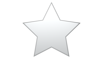 3d Star Silver  isolated on Transparent PNG Background