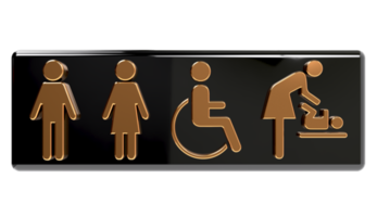 iconos de baño, símbolo de hombre y mujer, señales de baño, fondo transparente png