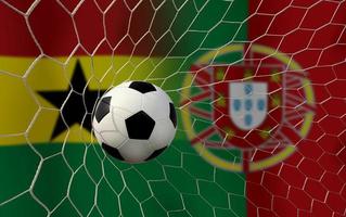 competición de copa de fútbol entre la nacional de ghana y la nacional portuguesa. foto