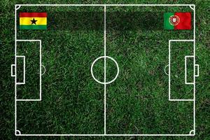 competición de copa de fútbol entre la nacional de ghana y la nacional portuguesa. foto