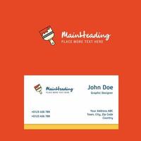 Paint brush logo Design with business card template Elegant corporate identity Vector