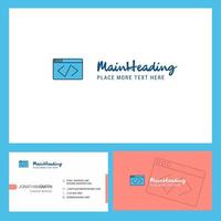 Code Logo design with Tagline Front and Back Busienss Card Template Vector Creative Design