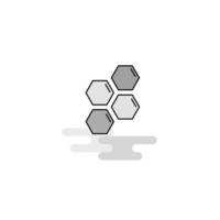 Shells Web Icon Flat Line Filled Gray Icon Vector