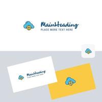 Targeted cloud vector logotype with business card template Elegant corporate identity Vector
