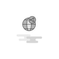 Globe Web Icon Flat Line Filled Gray Icon Vector