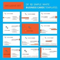 Set of 12 Internet setting Creative Busienss Card Template Editable Creative logo and Visiting card background vector