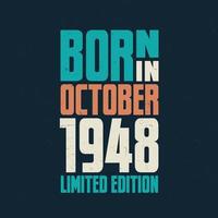 Born in October 1948. Birthday celebration for those born in October 1948 vector