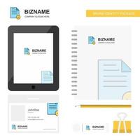 Document Business Logo Tab App Diary PVC Employee Card and USB Brand Stationary Package Design Vector Template