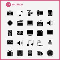 Multimedia Solid Glyph Icon for Web Print and Mobile UXUI Kit Such as Gear Maintain Setting Tool Adjustment Speaker Computer Hardware Pictogram Pack Vector