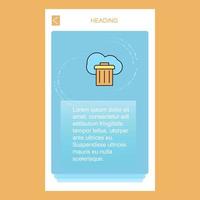 Cloud trash mobile vertical banner design design Vector