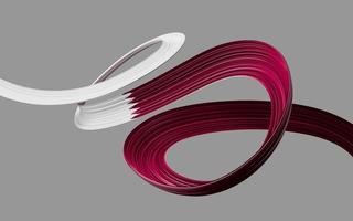 Qatar flag Ribbon 3d illustration on isolated background photo