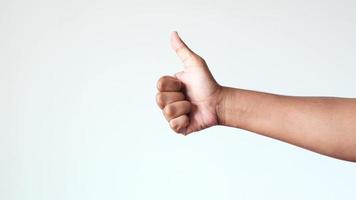 Eager thumbs up on white background video