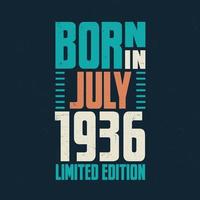 Born in July 1936. Birthday celebration for those born in July 1936 vector