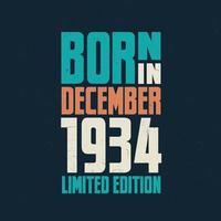 Born in December 1934. Birthday celebration for those born in December 1934 vector