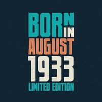 Born in August 1933. Birthday celebration for those born in August 1933 vector