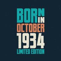 Born in October 1934. Birthday celebration for those born in October 1934 vector