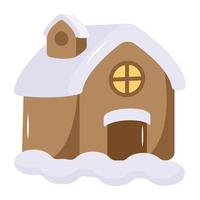 A captivating flat icon of snow home vector