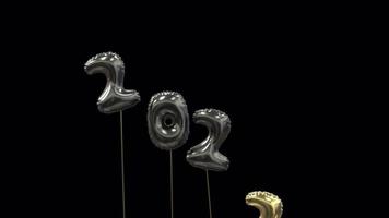 globo saludos de año nuevo 202-2 volando lejos 202-3 llegando negro y último final dorado video