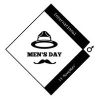 Mustache men day icon, simple style vector