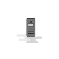 CPU Web Icon Flat Line Filled Gray Icon Vector