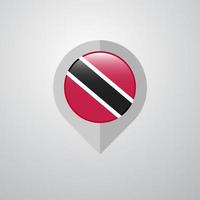 puntero de navegación del mapa con el vector de diseño de la bandera de trinidad y tobago