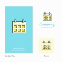 Calendar Company Logo App Icon and Splash Page Design Creative Business App Design Elements vector