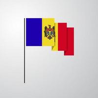 Moldova waving Flag creative background vector