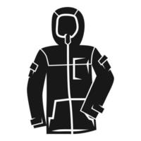 icono de chaqueta de esquí de invierno, estilo simple vector