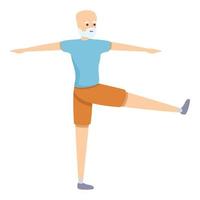 Recreation senior exercise icon, cartoon style vector