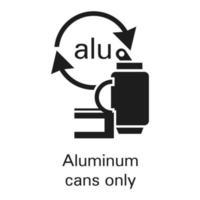 Aluminium cans only icon, simple style vector