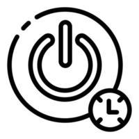 Turn off timer button icon, outline style vector