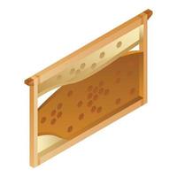 Honeycomb wood frame icon, isometric style vector