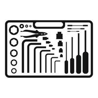 Hand tools set black simple icon vector