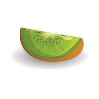 pedazo de icono de kiwi, estilo de dibujos animados vector