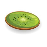 rebanada de kiwi, icono de estilo de dibujos animados vector