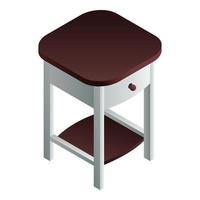 Bedside table icon, isometric style vector