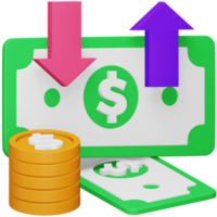 Money trading 3d rendering isometric icon. png