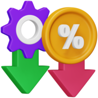 Profit margin 3d rendering isometric icon. png