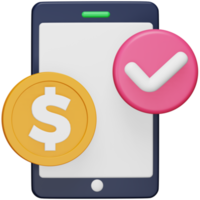 Online transaction 3d rendering isometric icon. png