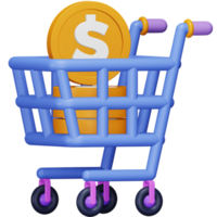 Wealth cart 3d rendering isometric icon. png