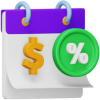 Annual percentage rate 3d rendering isometric icon. png