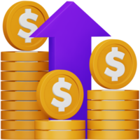 Financial profit 3d rendering isometric icon. png