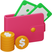 Brieftasche Geld 3D-Rendering isometrisches Symbol. png