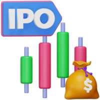 Initial public offering 3d rendering isometric icon. png