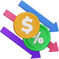 Expense ratio 3d rendering isometric icon. png